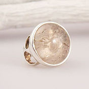 Ring "Water Lily" (silver, rose quartz)