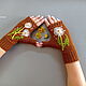  Knitted mitts with embroidery Dandelions brown. Mitts. Lace knitting workshop. Lidiya.. My Livemaster. Фото №4