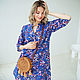 Bright cotton tunic Violet, summer beach dress blue, Dresses, Novosibirsk,  Фото №1