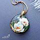 Flower pendants to order - jewelry painting on stone. Pendant. Olga Kniazeva | Jewelry painting. My Livemaster. Фото №4