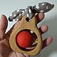 Wooden rattle with peas pear toy. Teethers and rattles. Shop Grizunok teether. My Livemaster. Фото №6