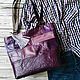 Shopper bag made of genuine leather in the patchwork technique purple, Shopper, St. Petersburg,  Фото №1