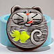 Silicone mold for soap 'cat with fish 2D', Form, Shahty,  Фото №1