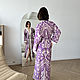 Женское пляжное кимоно Violet с принтом. Парео. 365days кимоно, кафтаны, халаты, костюмы. Интернет-магазин Ярмарка Мастеров.  Фото №2