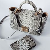 Сумки и аксессуары handmade. Livemaster - original item Leather women`s bag made of python leather. Handmade.