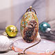 Pendant with painting ' Owl ' painting on stone lacquer miniature, Pendant, Moscow,  Фото №1