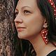 Серьги "Сердце Мухомора". Серьги классические. Саламандра (Дарья Саввина). Интернет-магазин Ярмарка Мастеров.  Фото №2