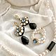Вышитые серьги с кристаллами swarovski, Серьги классические, Москва,  Фото №1