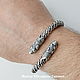 Bracelet 'Celtic Dogs' sterling silver 925, Hard bracelet, Penza,  Фото №1