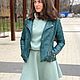 Летний костюм: кроп-худи и юбка в цвете «Пыльная мята». Костюмы. Fashion-cover. Ярмарка Мастеров.  Фото №5
