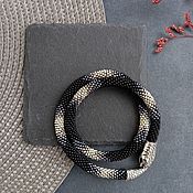 Украшения handmade. Livemaster - original item Choker Necklace bead Harness black grey snake. Handmade.