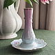 Candle holder Violets and lilies of the valley, Kuznetsov, Vintage candlesticks, St. Petersburg,  Фото №1