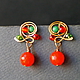 mini-earrings, a necklace Enchanted Jul. Earrings. color of magic. My Livemaster. Фото №4