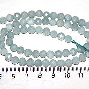 Материалы для творчества handmade. Livemaster - original item Aquamarine 6mm Thread, Beads Ball with Cut. Handmade.