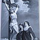 Винтаж: Старинный гобелен картина Christ sur la croix шёлк Франция. Картины винтажные. Антиквариат и винтаж из Франции. Интернет-магазин Ярмарка Мастеров.  Фото №2