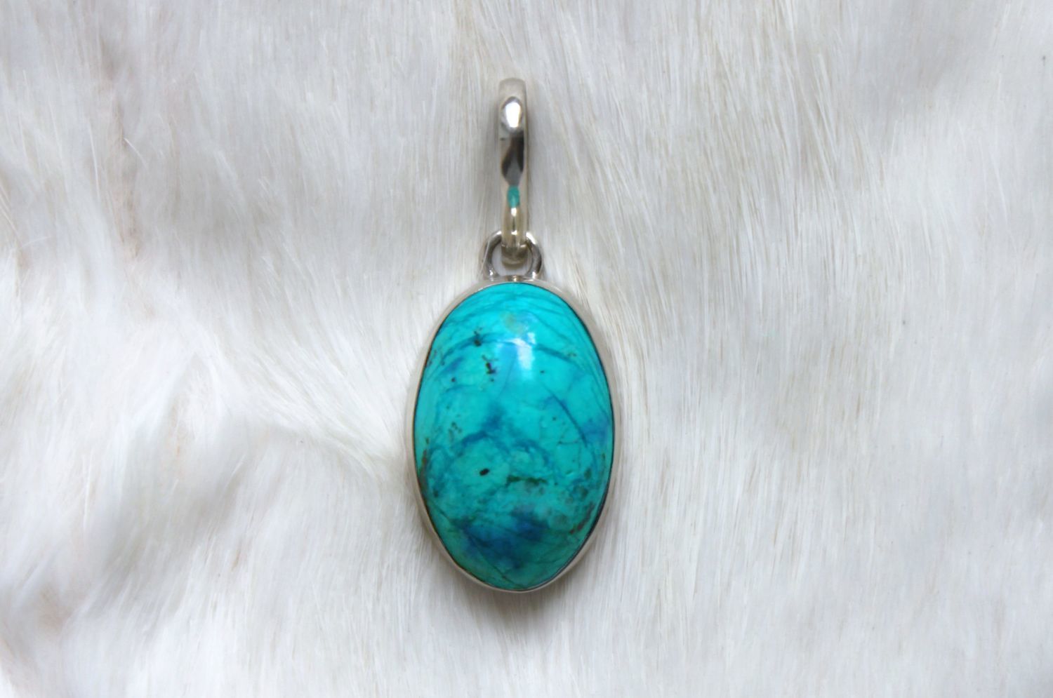 Подвеска с хризоколлой овальная купить в интернет-магазине Ярмарка ...