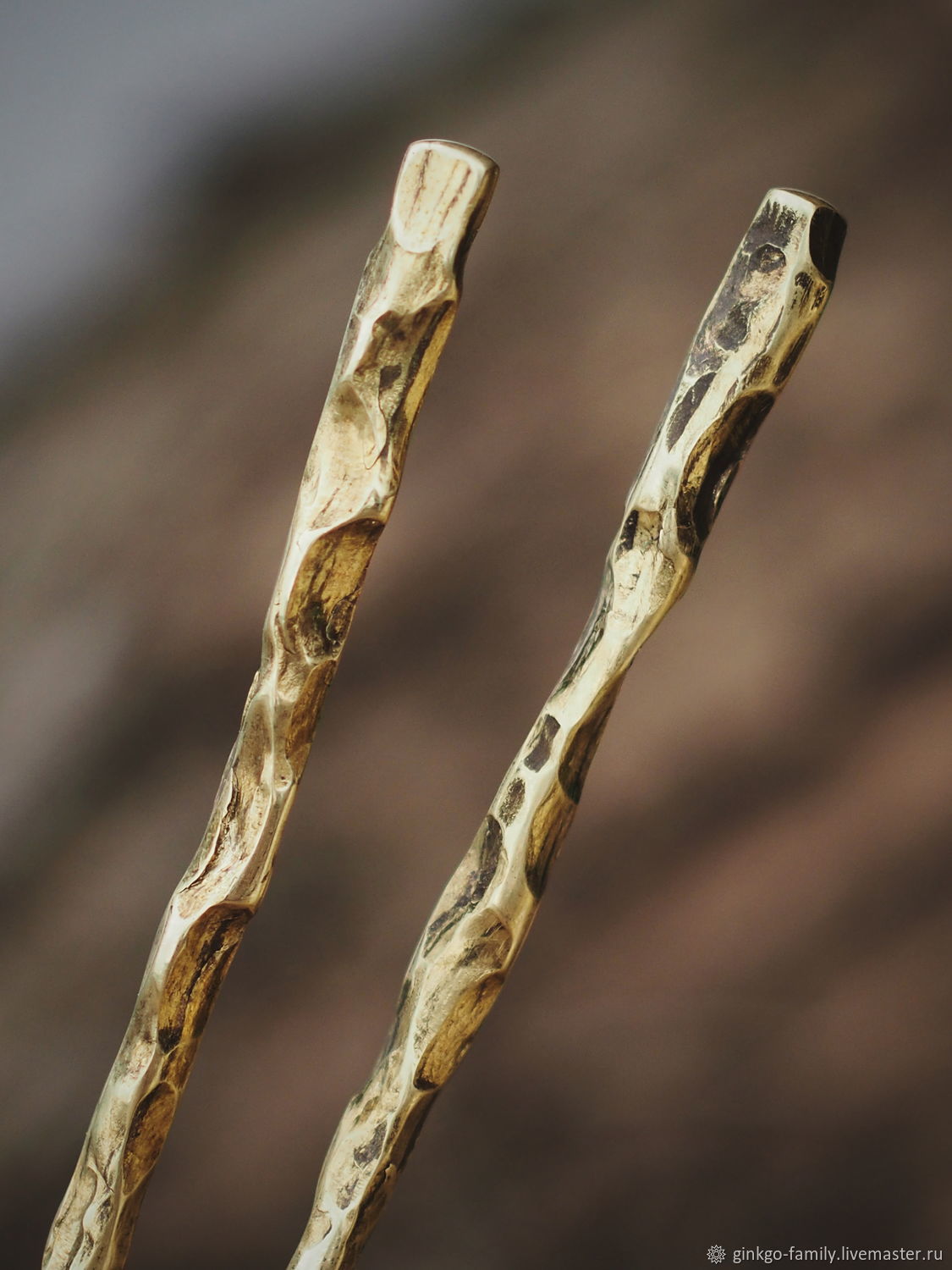 Кованые палочки для еды (хаси) из латуни в кожаном чехле – заказать на ...