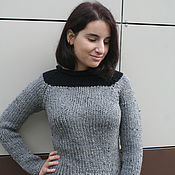 Одежда handmade. Livemaster - original item Grey and black tweed jumper sweater. Handmade.