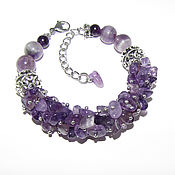Bracelet stones citrine, rose quartz and glass beads