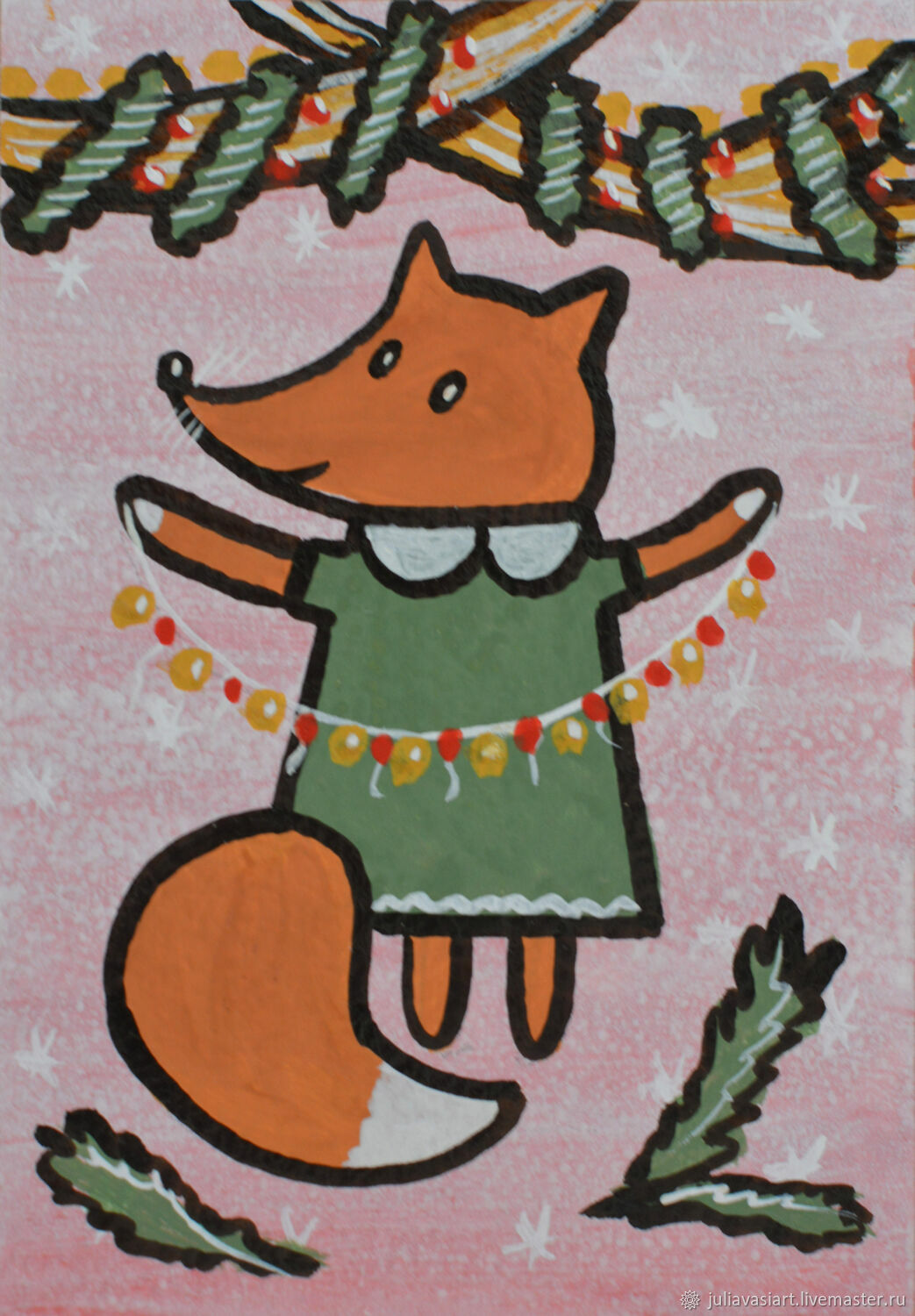 Sister fox. Новогодняя открытка детская Лисичка. Лиса новый год.