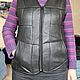 Unisex sheepskin leather vest black. Mens vests. Warm gift. Online shopping on My Livemaster.  Фото №2