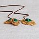 A set of jewelry made of birch bark with malachite. Pendant, earrings. Jewelry Sets. BirchStyle. Online shopping on My Livemaster.  Фото №2