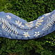 A soft linen scarf 'Fern and walnut' blue ekoprint, Scarves, Moscow,  Фото №1