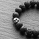 Bracelet made of natural lava stone beads and silver, Bead bracelet, Yaroslavl,  Фото №1