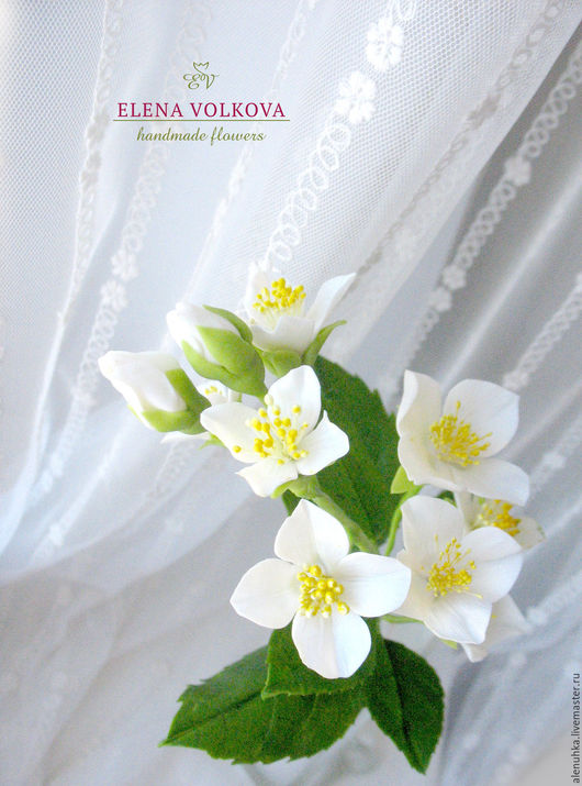 Интерьерные композиции ручной работы. Ярмарка Мастеров - ручная работа. Купить Жасмин из полимерной глины "Сладость и умиротворение!". Handmade.