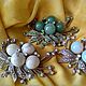 Brooch 'Flower' - 2 pieces of Jade or Caholong with rhinestones. Brooches. Rimliana - the breath of the nature (Rimliana). My Livemaster. Фото №4