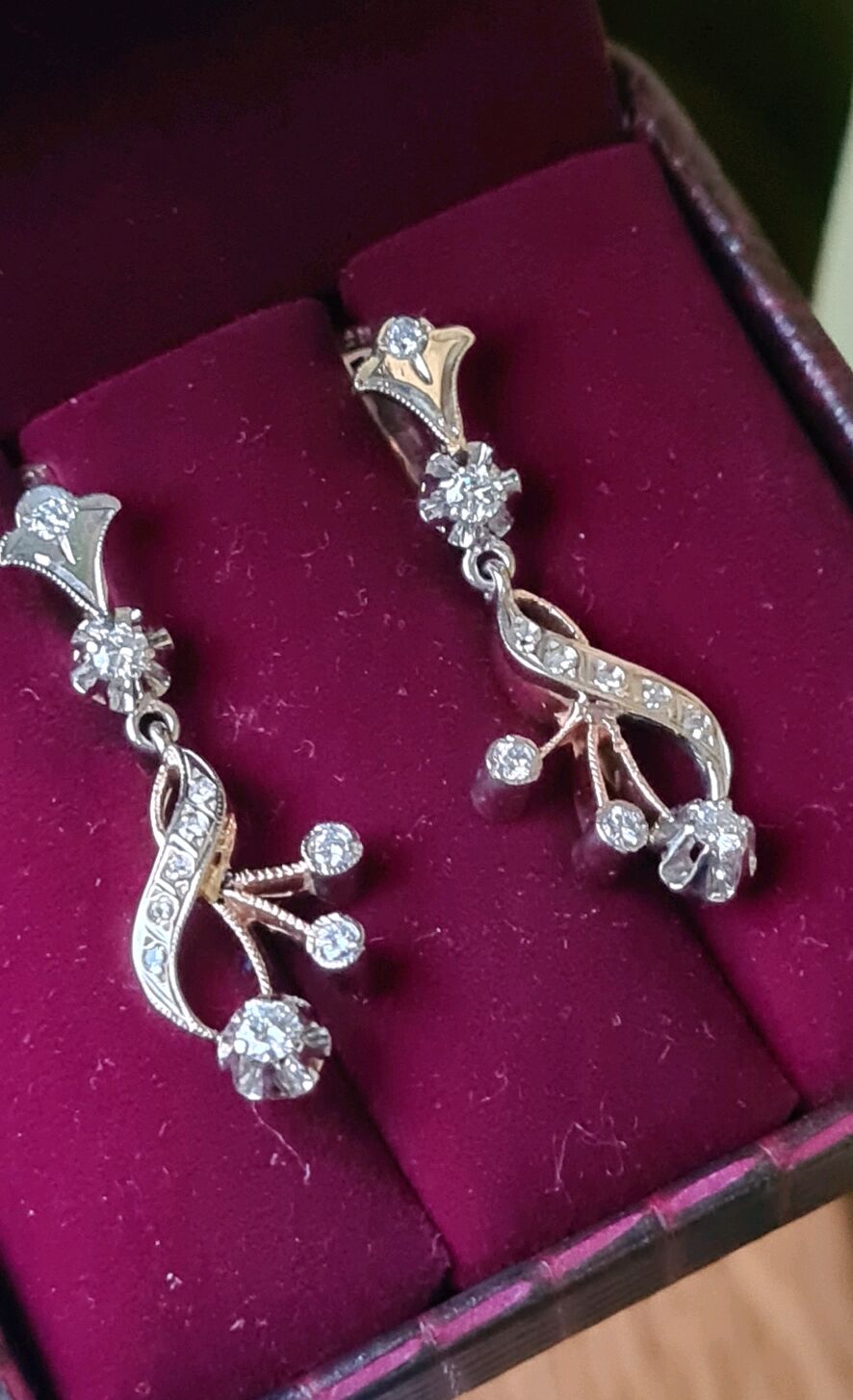 Винтаж: Золотые серьги СССР с бриллиантами 0,78ct, Серьги винтажные, Москва,  Фото №1
