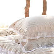 Для дома и интерьера handmade. Livemaster - original item Bed linen. Boiled cotton. A sheet with an elastic band.Classic bed sheet. Handmade.