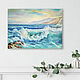 The picture Wave sea landscape oil palette knife on canvas. Pictures. Yulia Berseneva ColoredCatsArt. My Livemaster. Фото №4