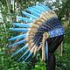 Blue Indian Headdress, Native American Warbonnet, Carnival Hats, Belgrade,  Фото №1