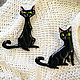 Brooches ' Black cats with green eyes, black, cat'. Brooches. greenfox-23. Online shopping on My Livemaster.  Фото №2