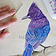  Bird watercolor Steller's black headed blue Jay. Pictures. vettochka. Online shopping on My Livemaster.  Фото №2