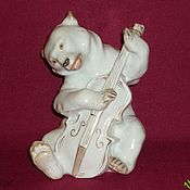 Винтаж handmade. Livemaster - original item Bear with a contrabass. The QUARTET, in the fable of Krylov. LFZ. A!!. Handmade.