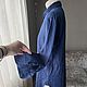Винтаж: Люкс Old money. Льняная рубашка Ralph Lauren, тёмно-синяя, 42-44 р. Рубашки винтажные. Vintage-bazaar. Интернет-магазин Ярмарка Мастеров.  Фото №2