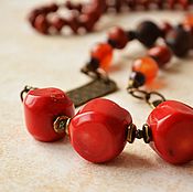 Украшения handmade. Livemaster - original item Beads from natural stones long Autumn etude. Handmade.