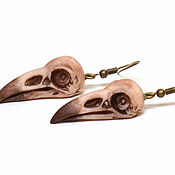 Фен-шуй и эзотерика handmade. Livemaster - original item Bird Skull Earrings. Handmade.