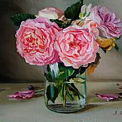 Картины и панно handmade. Livemaster - original item Pictures: Pink roses. Handmade.