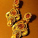 Серьги "Golden Amber". Серьги классические. Ковалева Надежда. Интернет-магазин Ярмарка Мастеров.  Фото №2