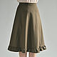 Skirt khaki with ruffle. Skirts. Skirt Priority (yubkizakaz). My Livemaster. Фото №4