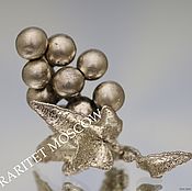Винтаж: Цветок гербера фигурка серебро 800 Италия 1