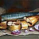 Картина маслом на холсте "Натюрморт со скумбрией", Картины, Санкт-Петербург,  Фото №1