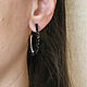 Black ring earrings with stones, stylish elegant earrings. Congo earrings. Irina Moro. My Livemaster. Фото №6