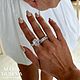 Кольцо капля premium серебро 925 пробы в инкрустации фианитов. Кольца. MARIA GUSEVA Fashion Jewelry. Ярмарка Мастеров.  Фото №4