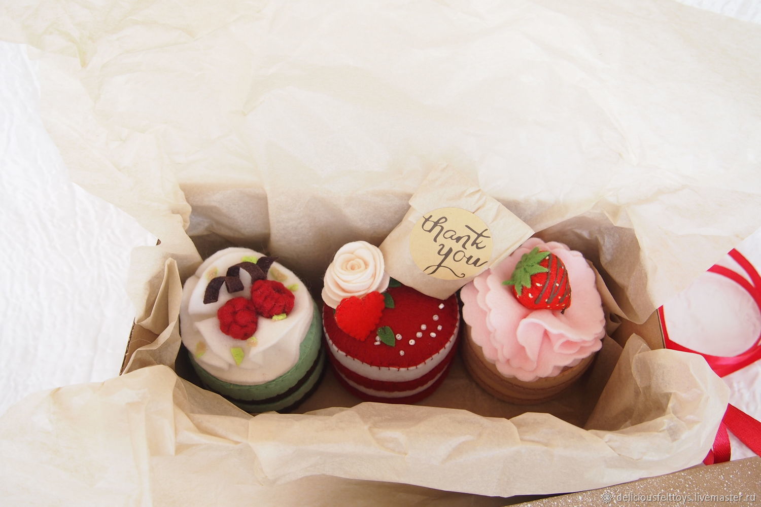 Набор 3 пирожных из фетра для детской кухни – купить онлайн на Ярмарке ...