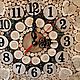 Часы настенные из можжевельника 30х30 см с Уральскими полудраг камнями. Часы классические. Mar&Al WOOD (maralwood). Интернет-магазин Ярмарка Мастеров.  Фото №2