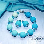 Украшения handmade. Livemaster - original item Earrings, bracelet, set Shades of blue. Handmade.